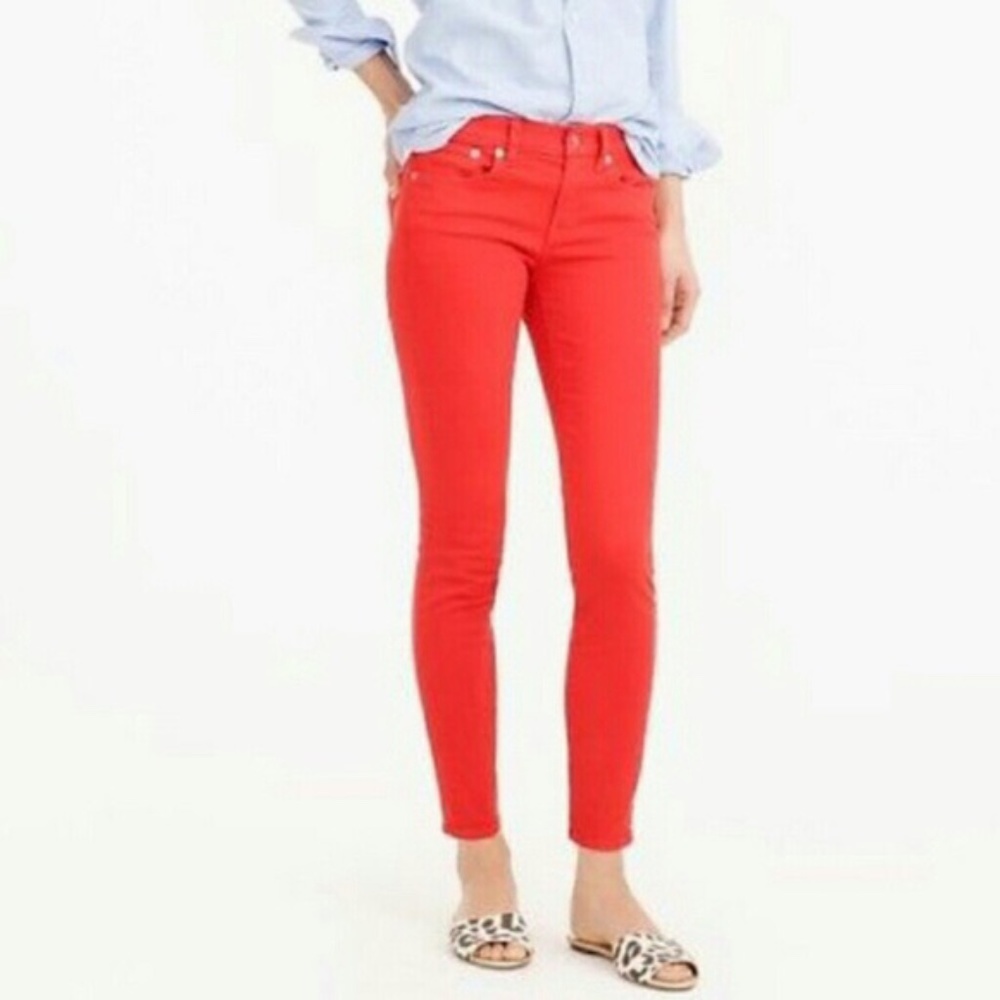 J Crew Toothpick Orange Skinny Jeans 26
